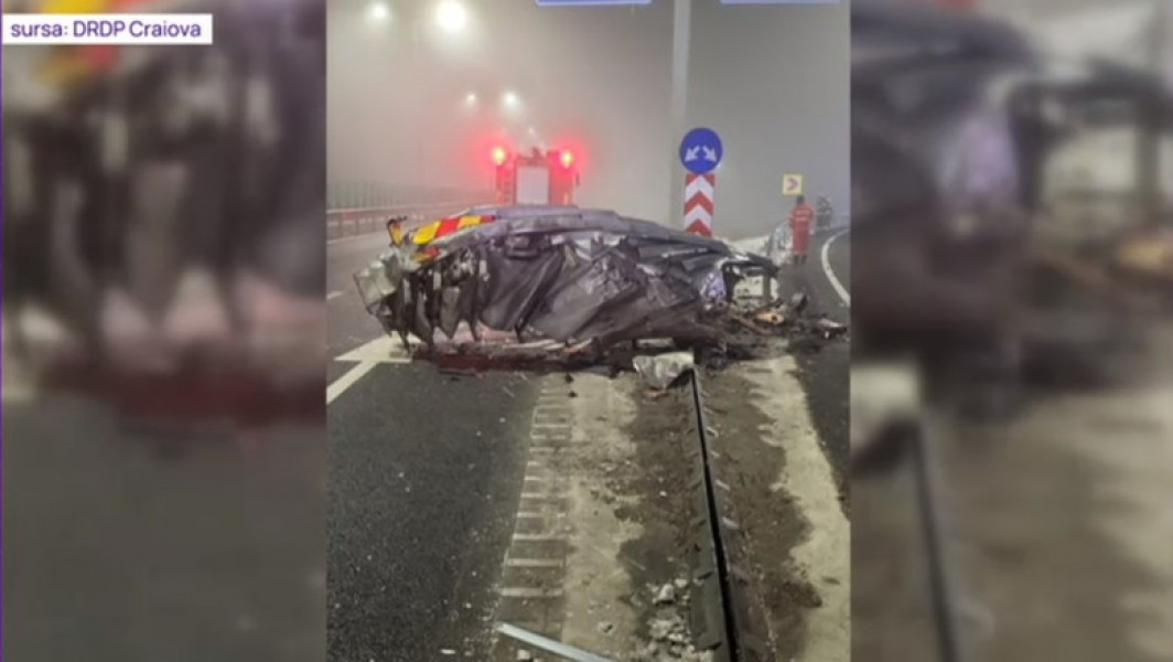 Șofer rănit în accident la 183 km/h pe drumul expres Craiova-Pitești
