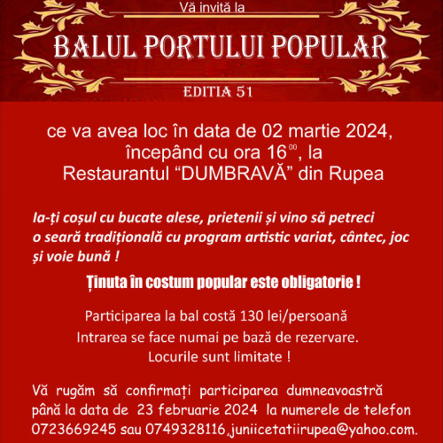 Petrecere în costume tradiționale, la Rupea, organizată de Asociația Culturală și Muzeul de Etnografie din Brașov