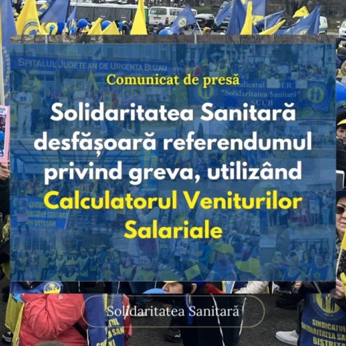 Referendum al Federației Solidaritatea Sanitară privind greva în sistemul de sănătate