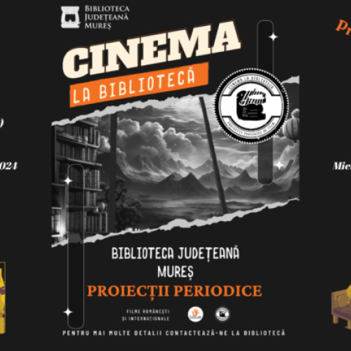 Cinema la Bibliotecă" se extinde în Mureș: proiecții independente și selecție specială de filme la bibliotecile publice
