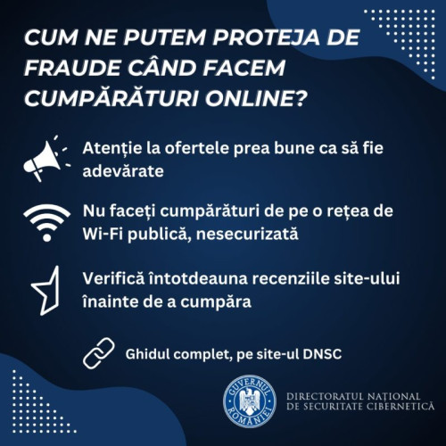 Atenție la cumpărăturile online în timpul sărbătorilor - Avertizare de la Directoratul Național pentru Securitate Cibernetică